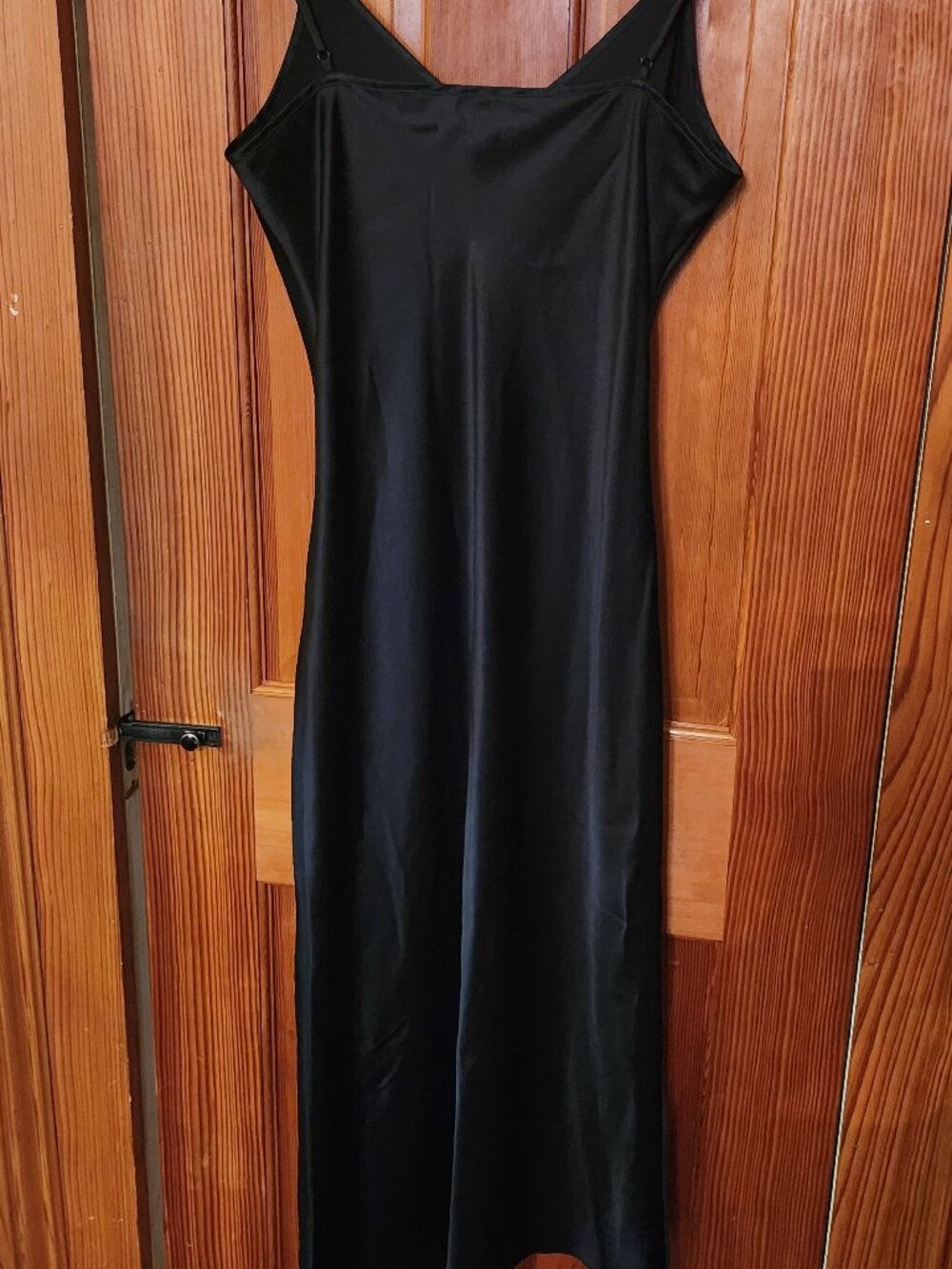 Bias Cut Washable Black Silk Slip Dress, Size M, By Quince - Picture 2 of 2